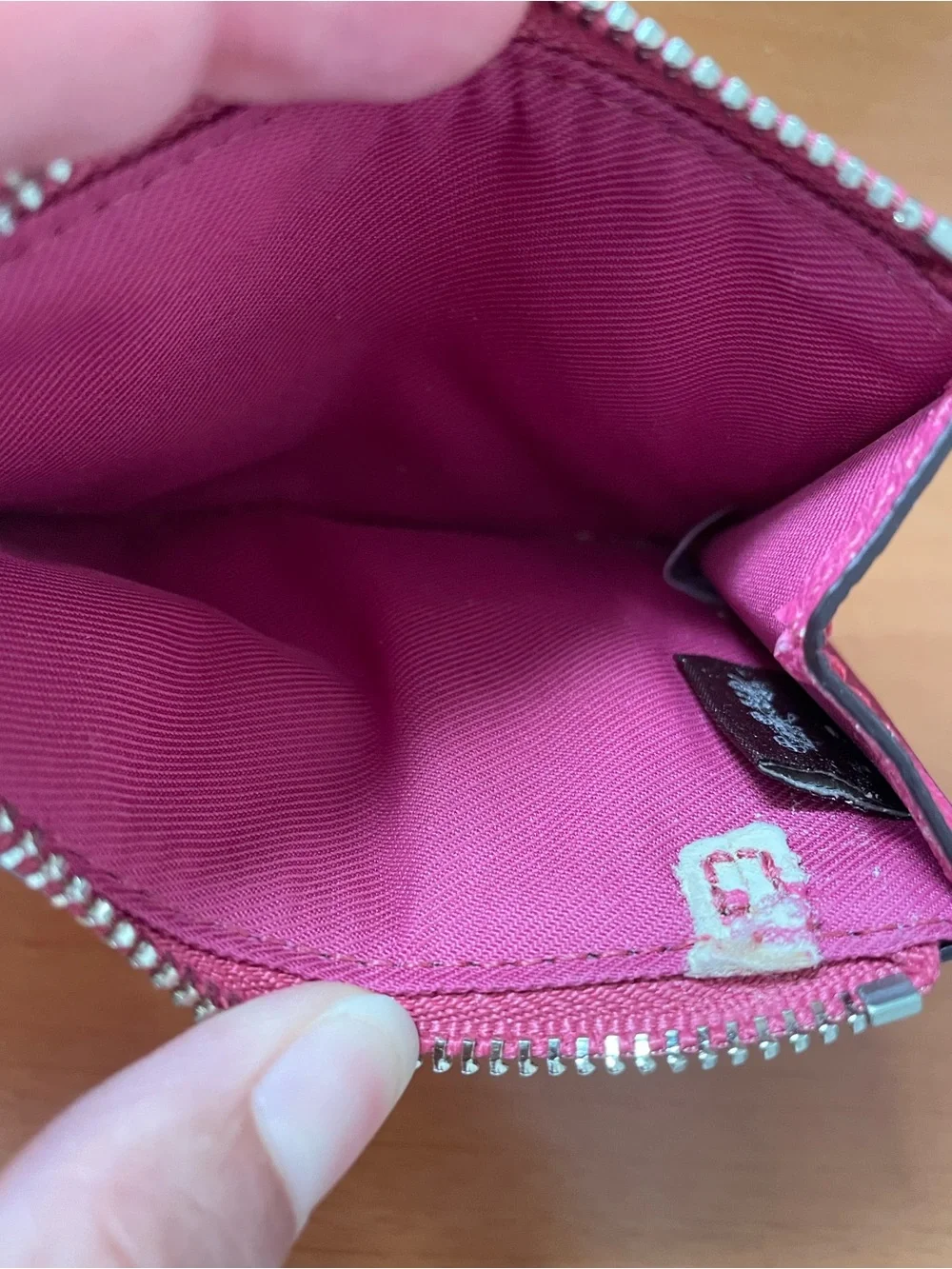 COACH Pink Pebbled Leather Zip Card Case